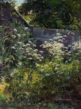 corner of overgrown garden goutweed grass 1884 classical landscape Ivan Ivanovich Oil Paintings